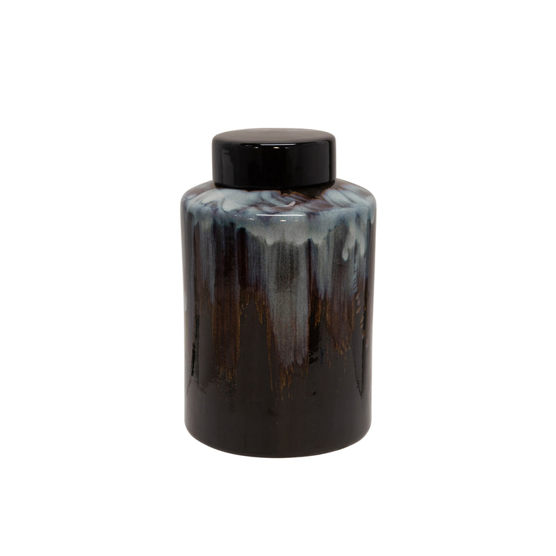 Ceramic 13.5" Covered Jar, Multi