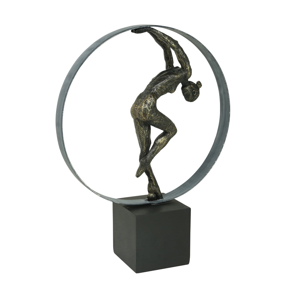 Resin Dancer Circle Sculpture,Bronze