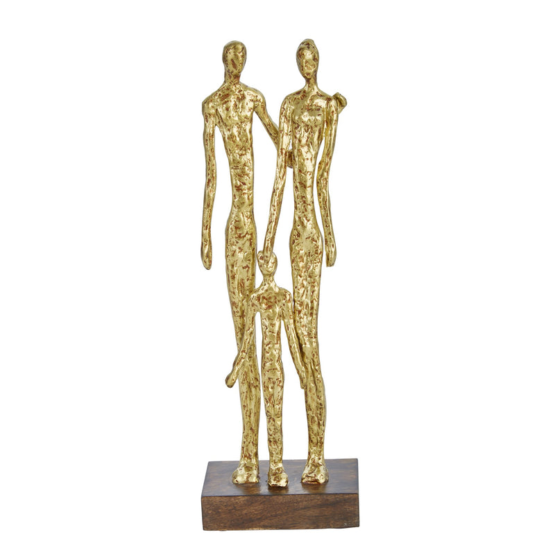 Resin 16.5" Family Figurine, Gold