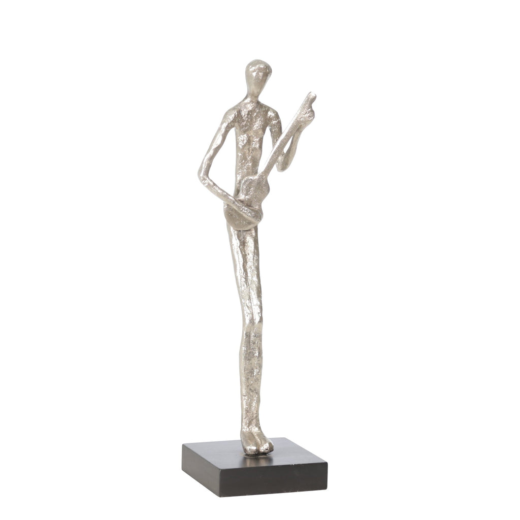 Aluminum 15.75" Guitar Musician Silver