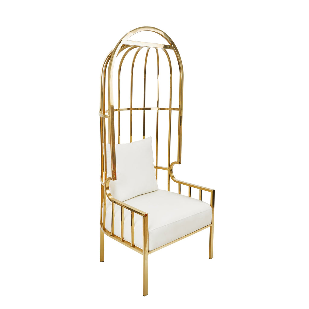 Metal 72" Throne Chair, Gold