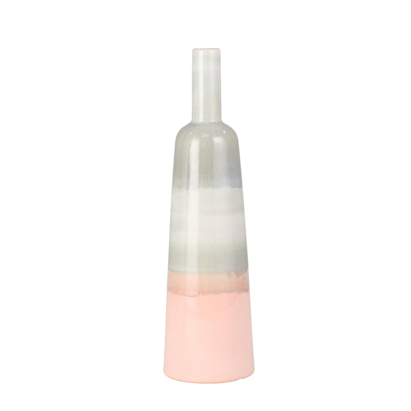 Ceramic 18" Bottle Vase,Pink Mix