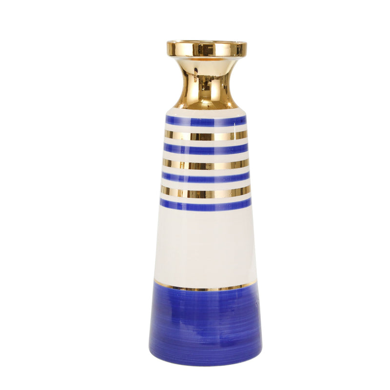 Ceramic 20" Tapered Vase, Blue