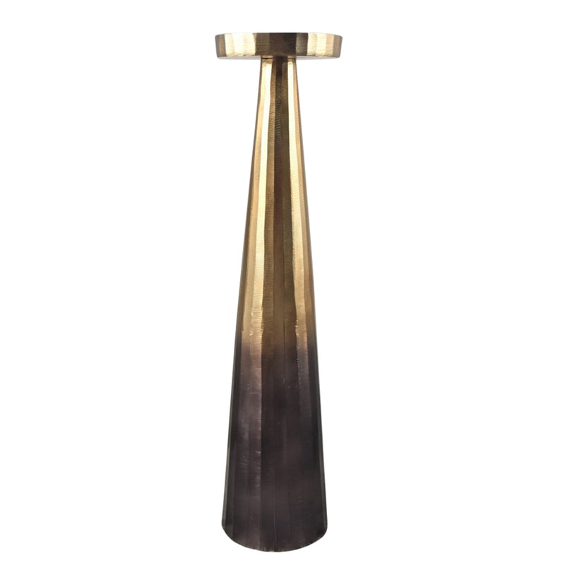 Aluminum 22" Pillar Holder, Ombre Gold/Brown