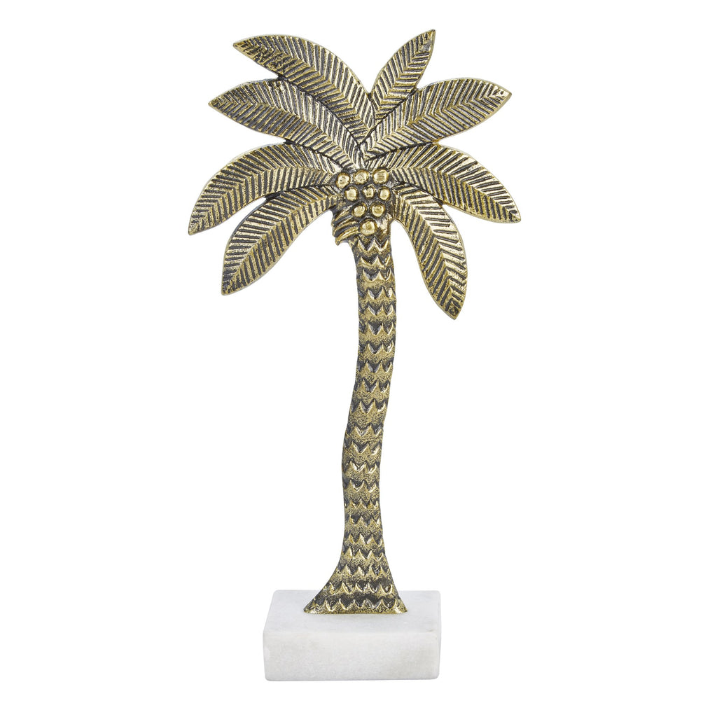 Aluminum 21" Palm Tree Decoration, Gold