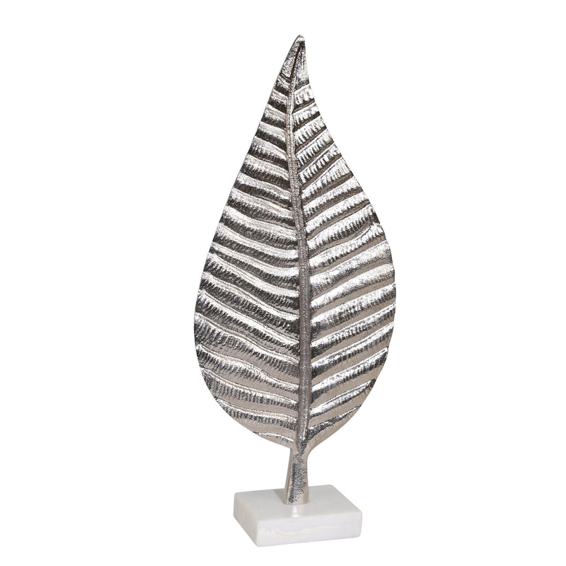 Aluminum 19" Leaf Decoration,Silver