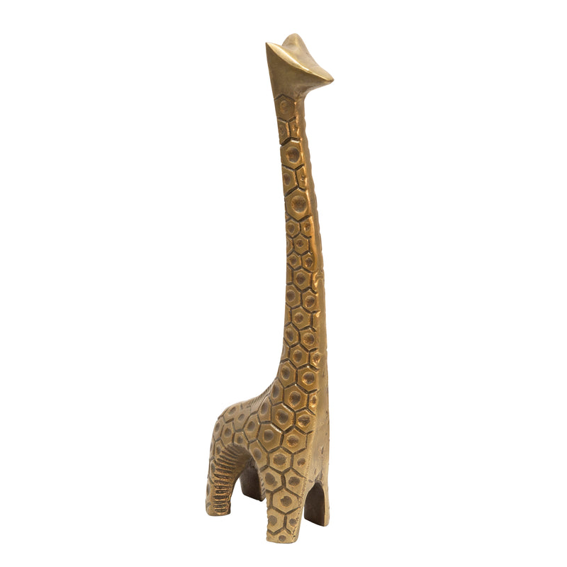 Aluminum 16" Giraffe Sculpture, Gold