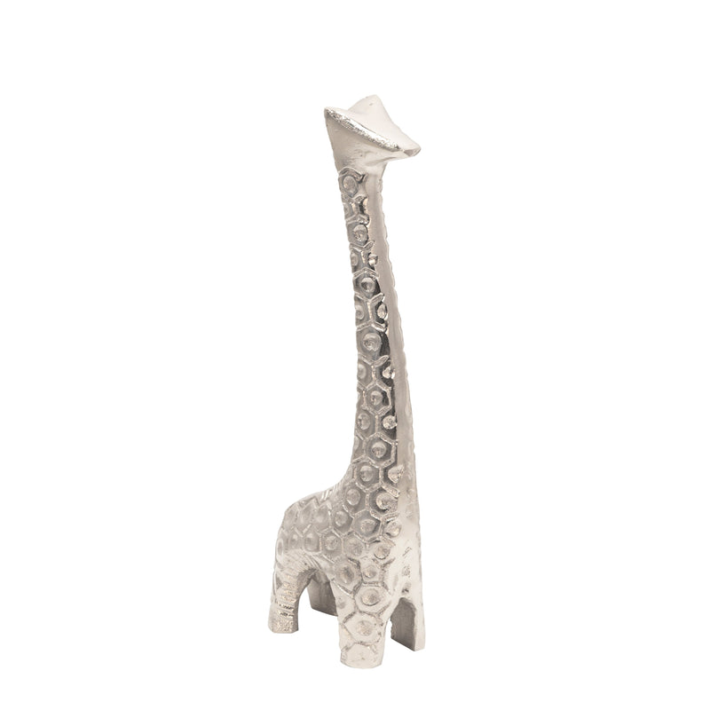 Aluminum 12" Giraffe Sculpturesilver
