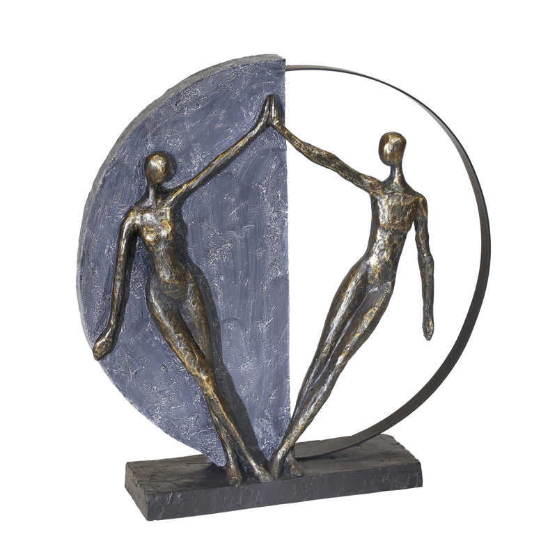 Polyresn 15" Couple Figurine,Bronze