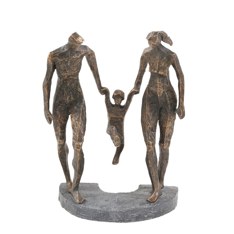Polyresin 13" Family Sculpture, Bronze