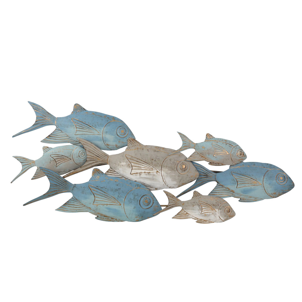 Metal 42" School Of Fish Walldecor, Blue