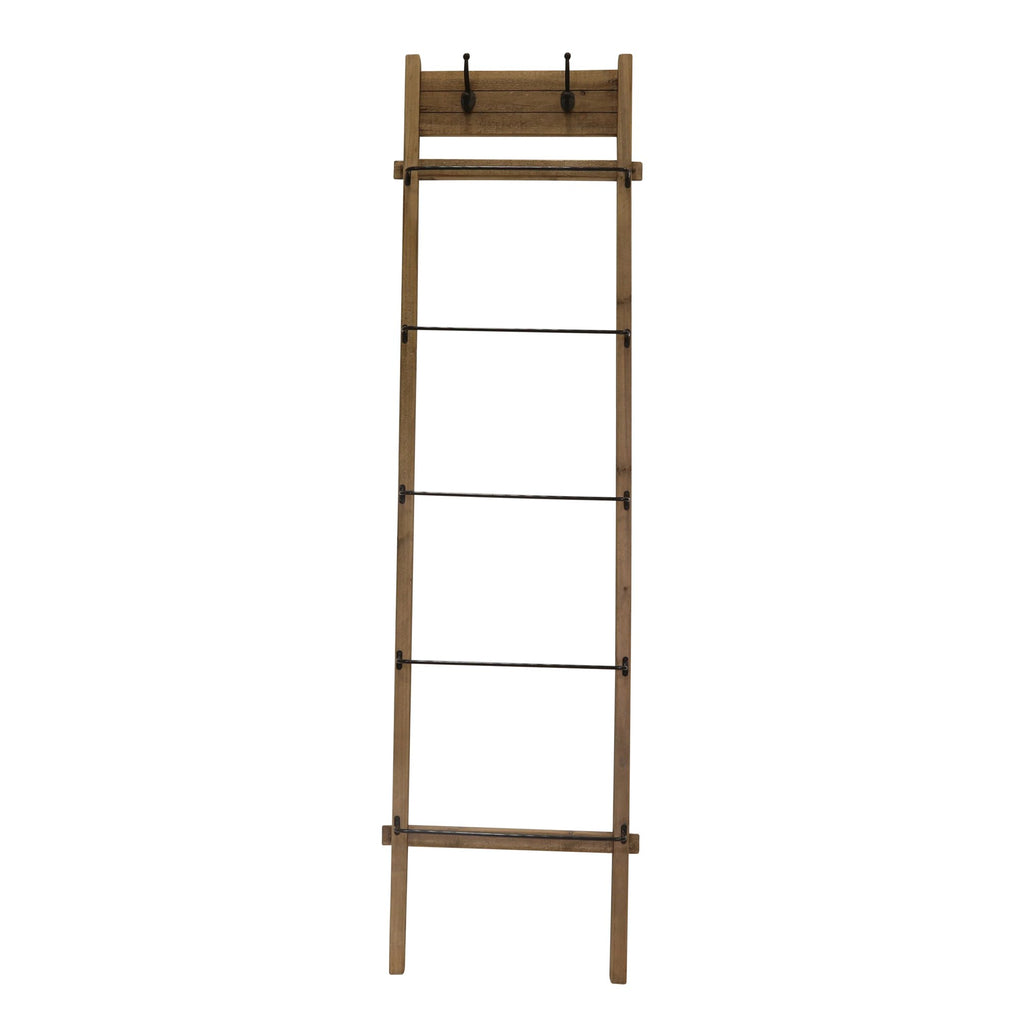 Wood / Metal 76" Ladder, Brown