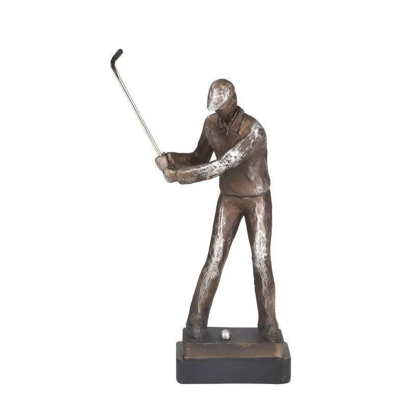 Resin 13" Golf Figurine, Silver