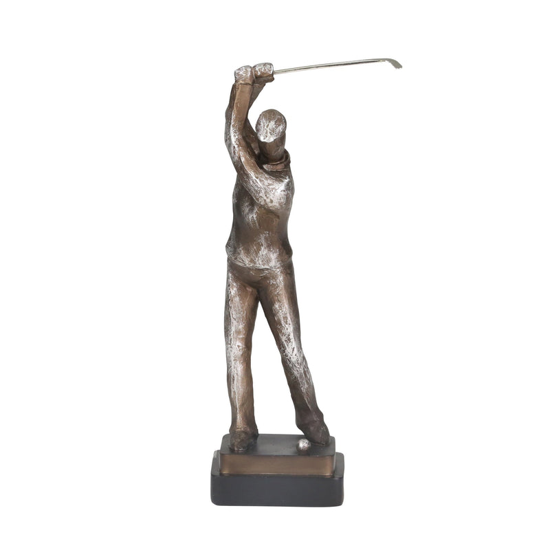 Resin 14" Golf Figurine, Silver