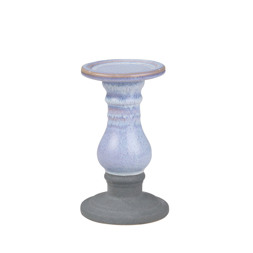 Ceramic 8" Candle Holder, Bluestripe