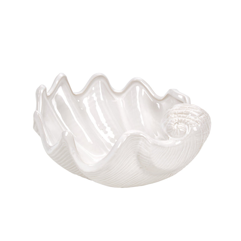 Ceramic 11.5" Seashell Planter, White
