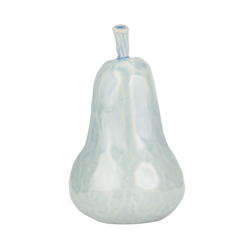 Ceramic 9.75" Pear, Light Blue