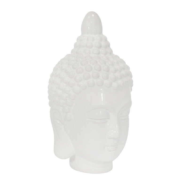 Ceramic 10" Buddha Head, White