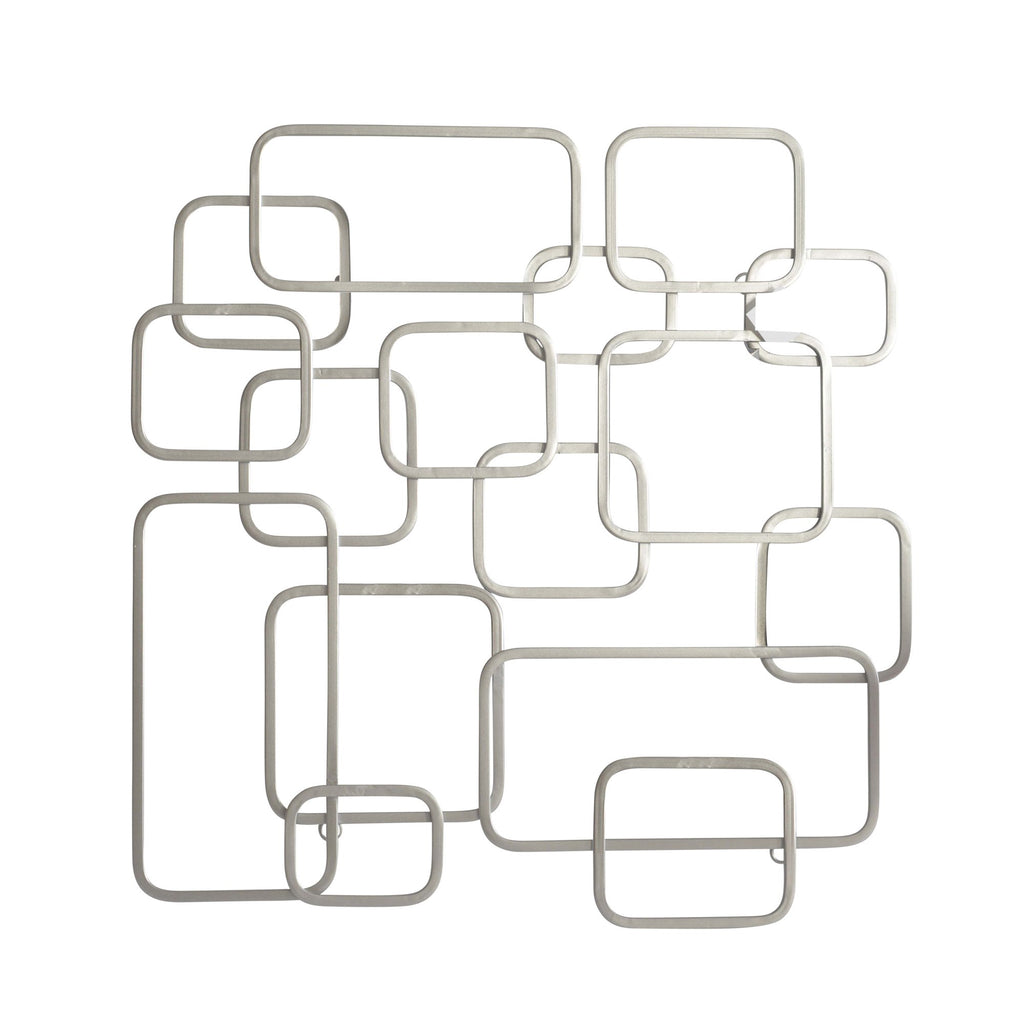 Metal 26", Rectangular Wall Decor, Silver Wb