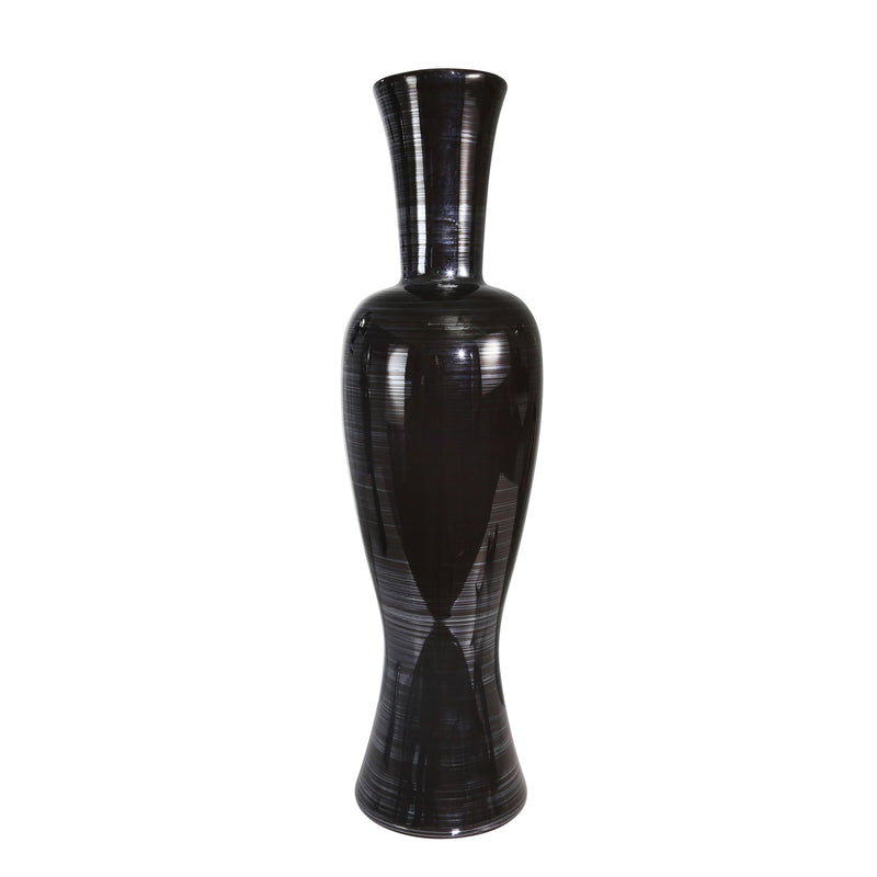Ceramic 28" Vase, Pearl Black