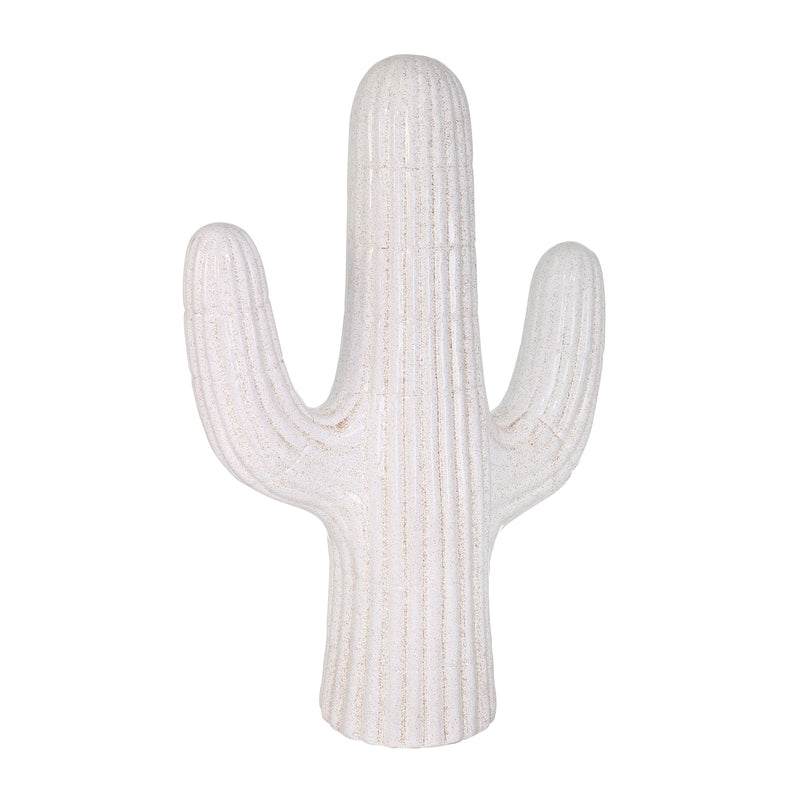 Ceramic 21" Cactus, White