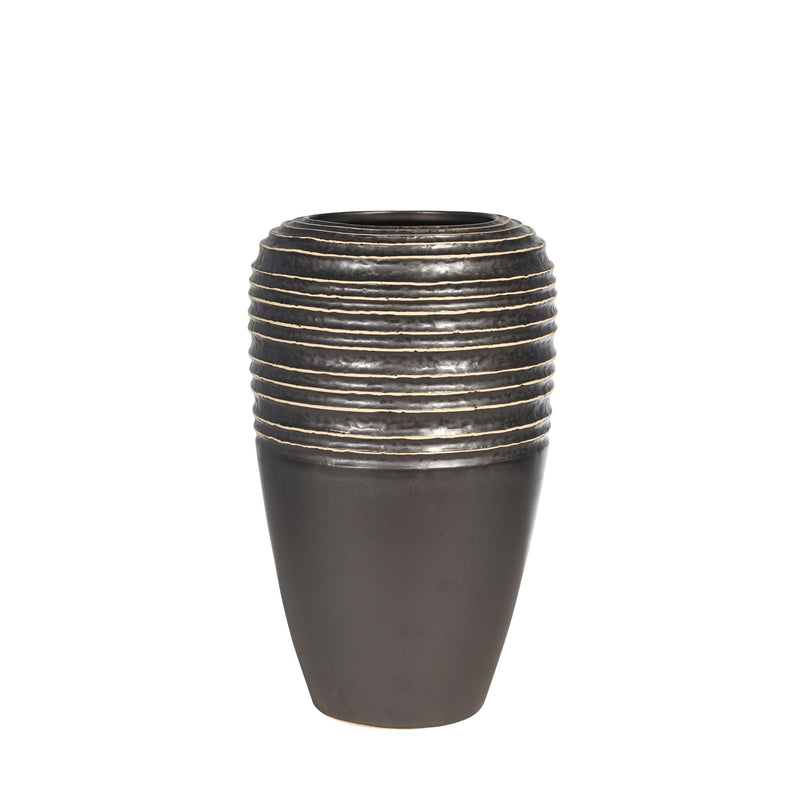 Ceramic 14" Vase, Gray