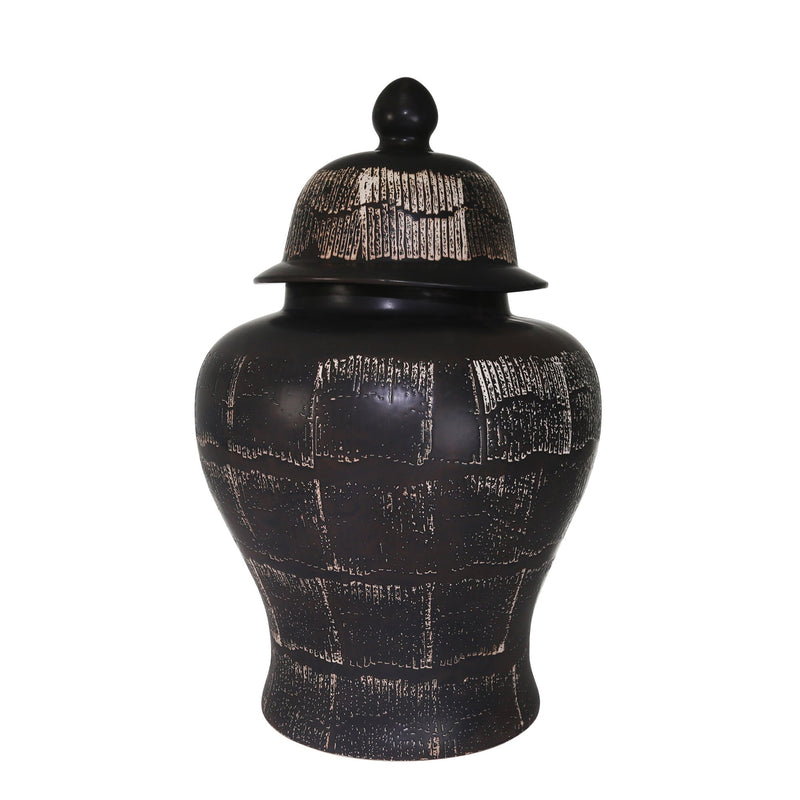 Ceramic 28" Temple Jar Antiqueblack