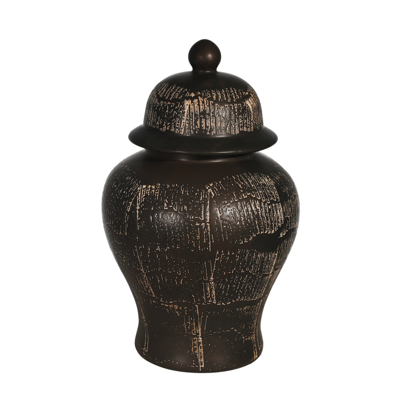 Ceramic 18" Temple Jar Antiqueblack