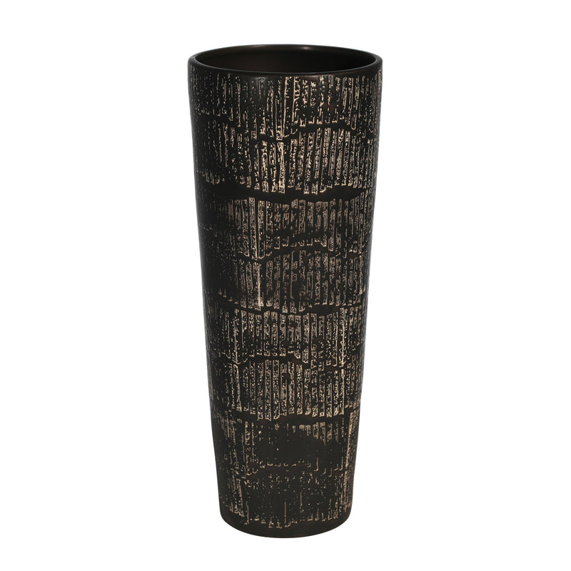 Ceramic 19" Vase, Antique Black