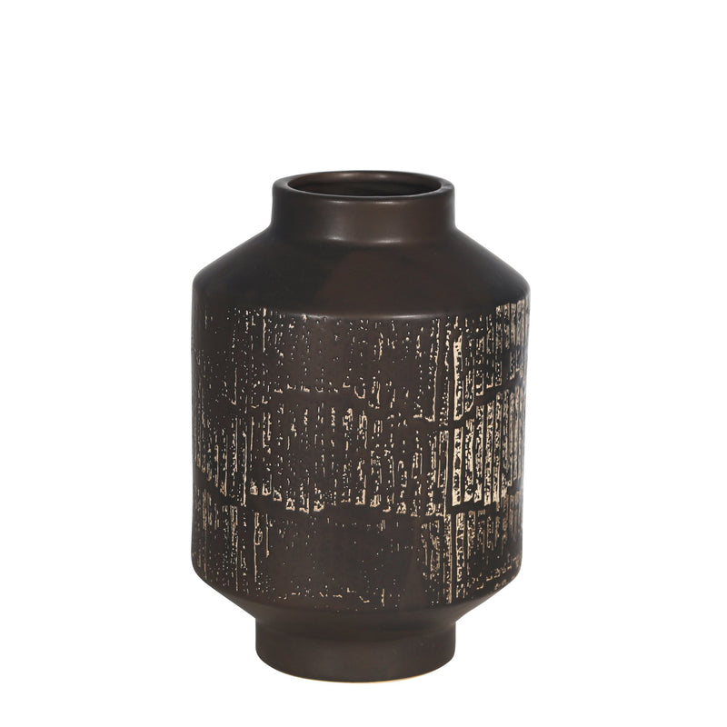 Ceramic 10" Vase, Antique Black