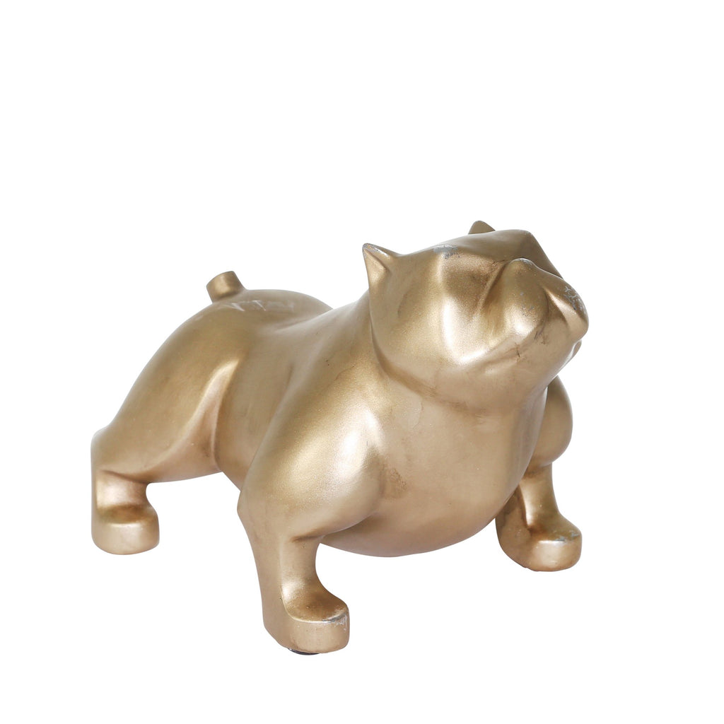 Resin 10"L Bulldog, Gold