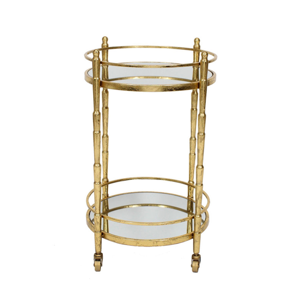 Metal 28" 2 Tier Bar Cart, Gold