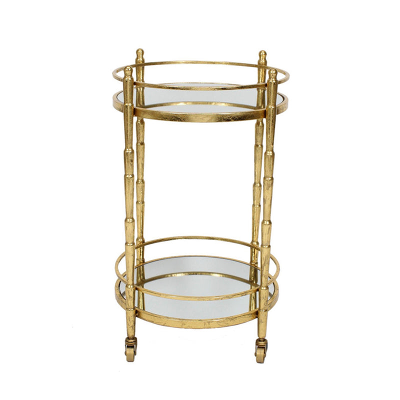 Metal 28" 2 Tier Bar Cart, Gold