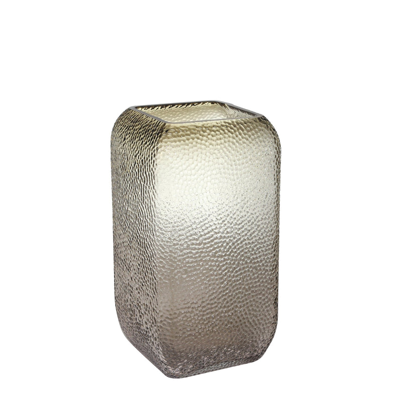 Glass 10" Dotted Textured Vase, Brown