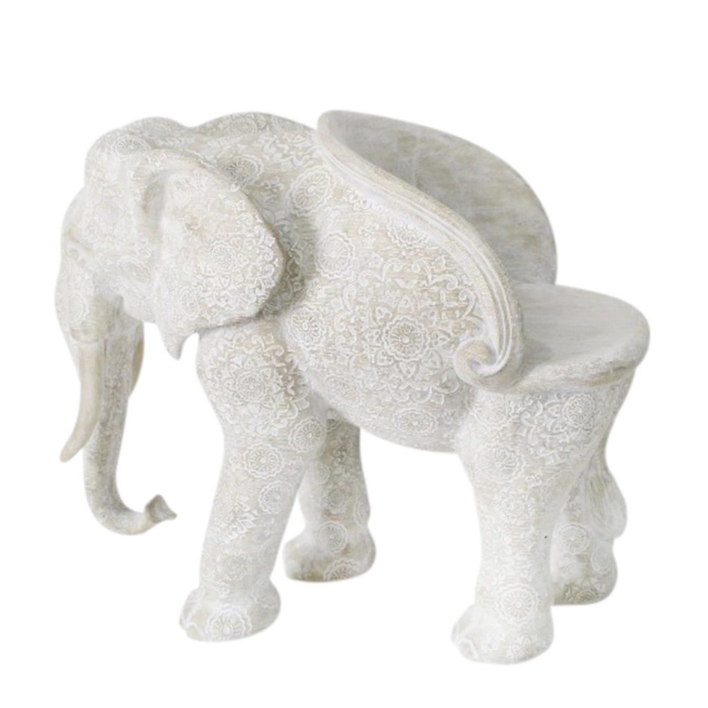 Resin, 36"H Elephant Chair, Grey