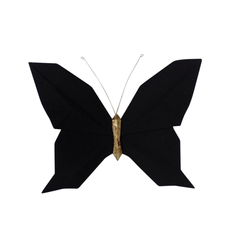 Resin 10" W Origami Butterflywall Hanging, Black