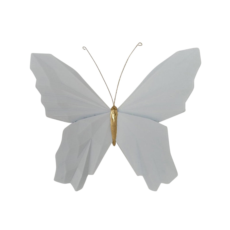 Resin 8" W Origami Butterfly Wall Hanging, White