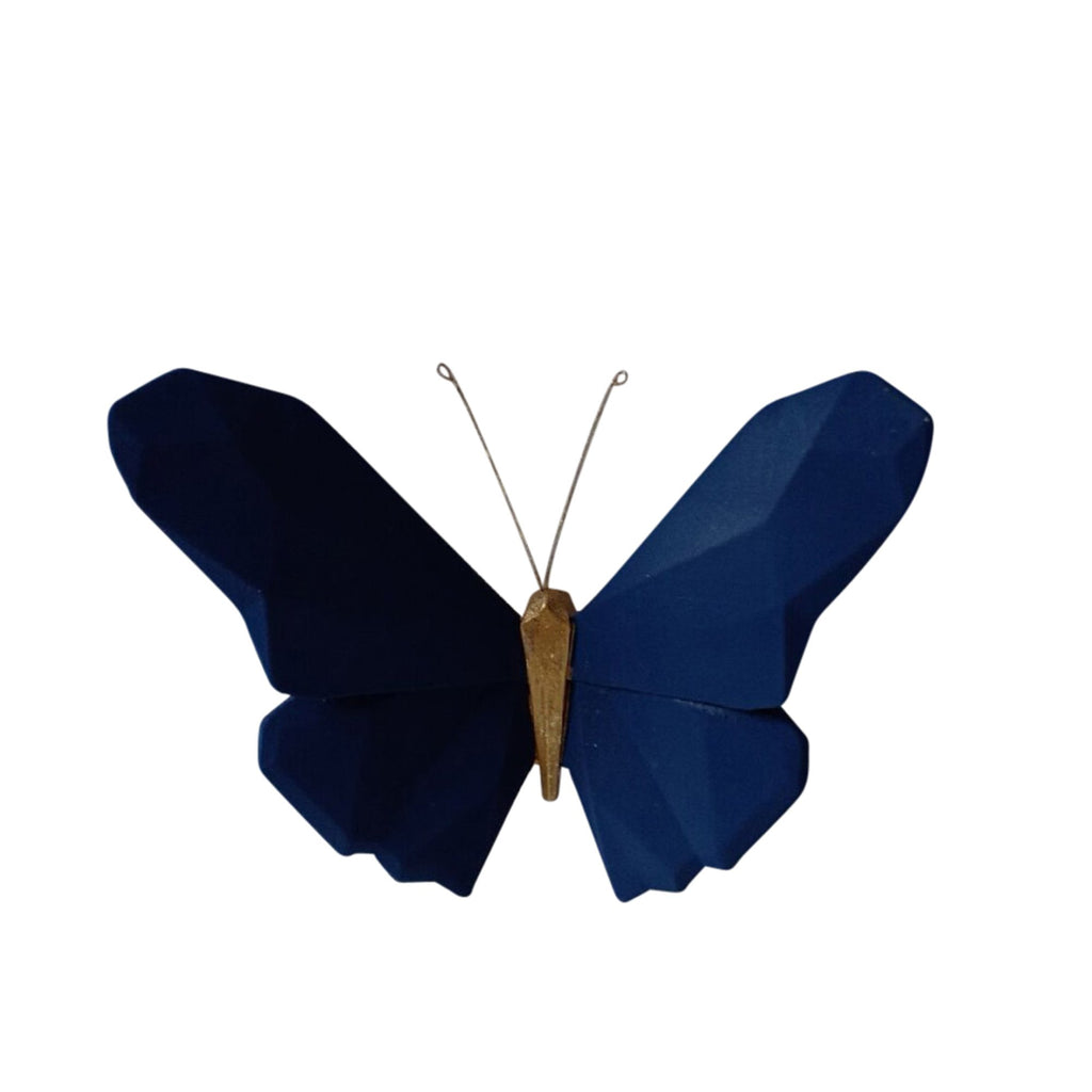 Resin 6" W Origami Butterfly Wall Hanging, Navy