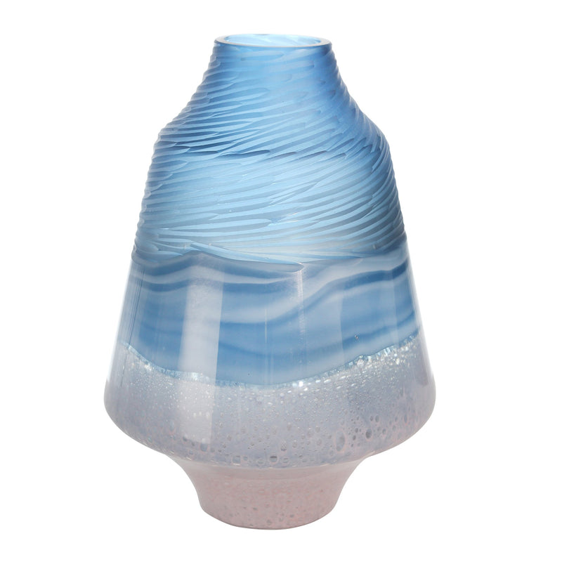 Glass 14" Vase Blue/Pink