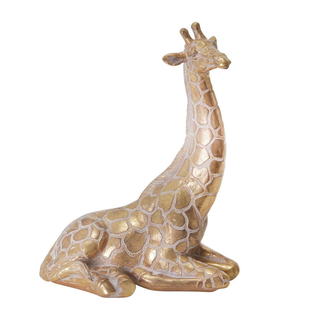 Resin 10" Sitting Girraffe , Gold