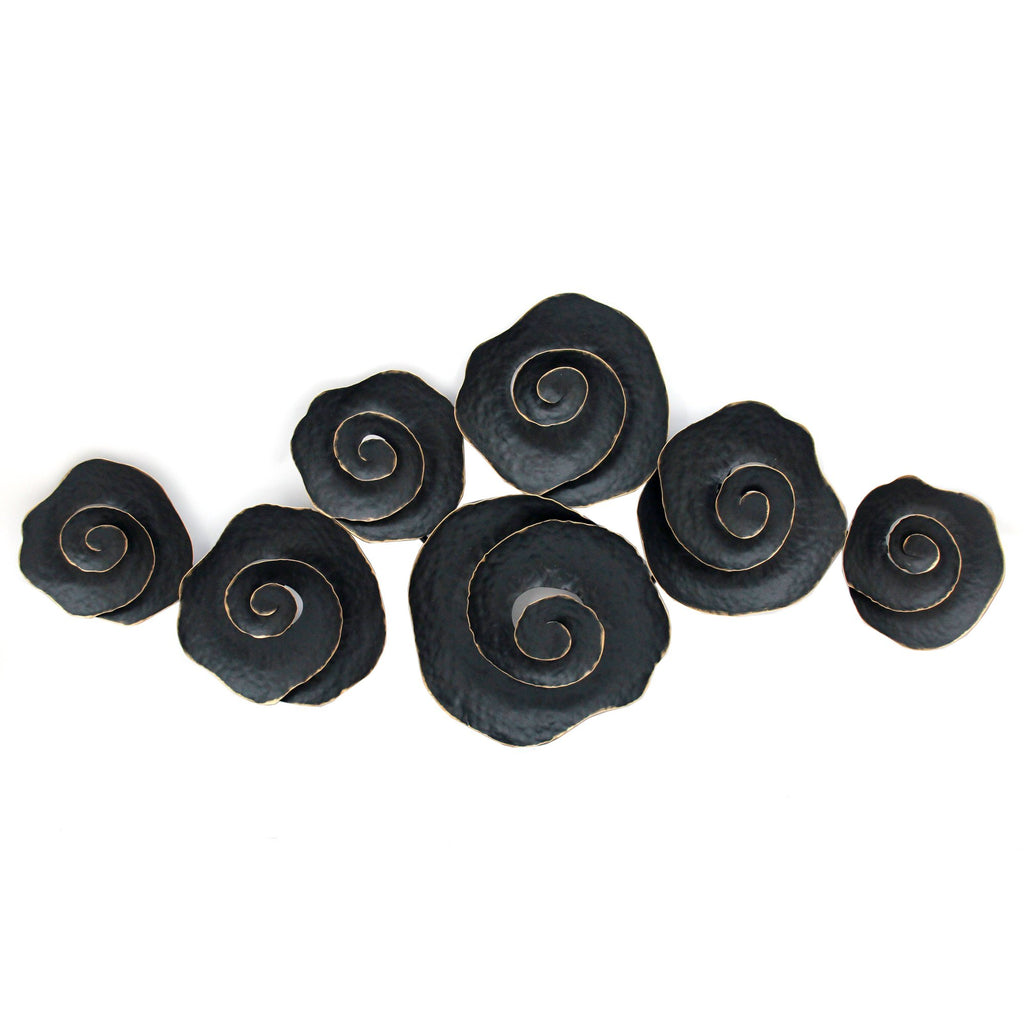 Metal 44" Rose Wall Decor, Black