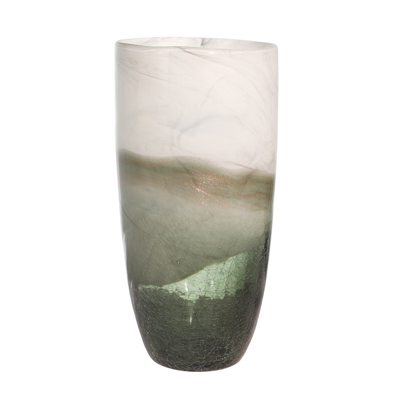 Glass 14" Smokey Vase, Gray