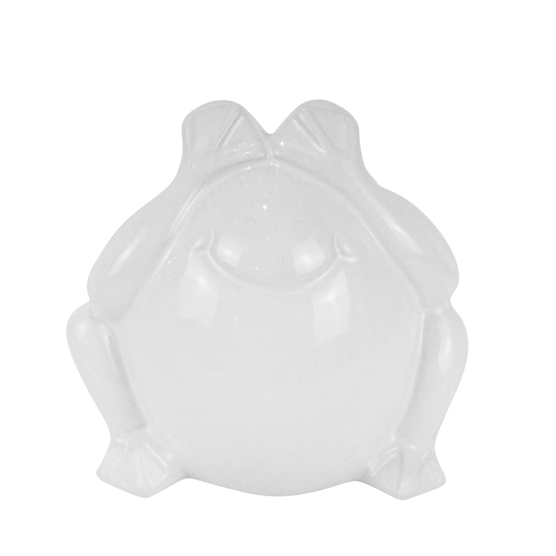 Ceramic 7"  No See Frog, White