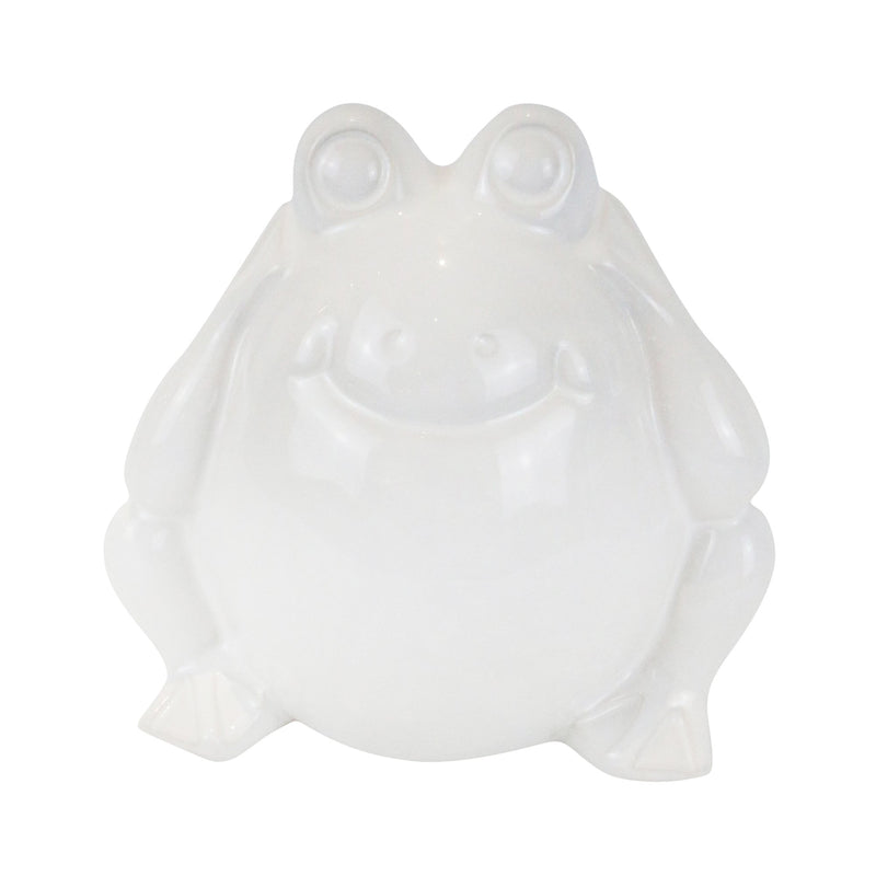 Ceramic 7"  No Hear Frog, White