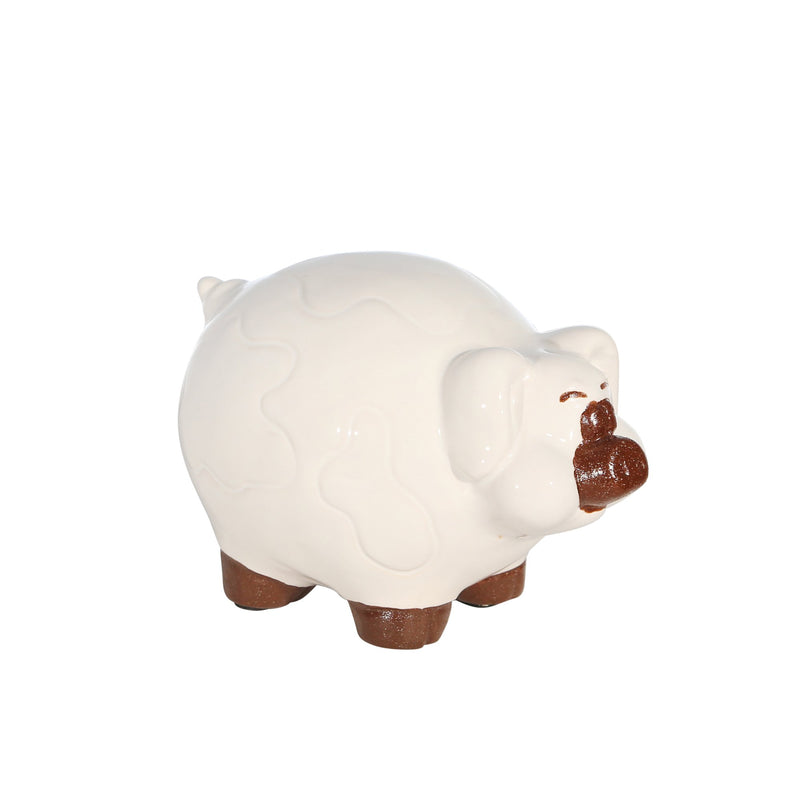 Ceramic 4.5" Barn Pig, Ivory