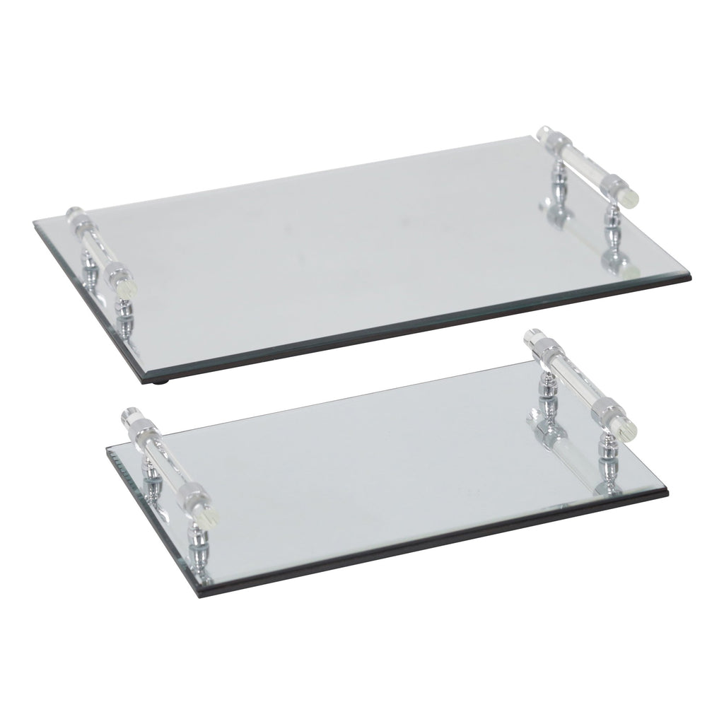 S/2 Mirrored Trays