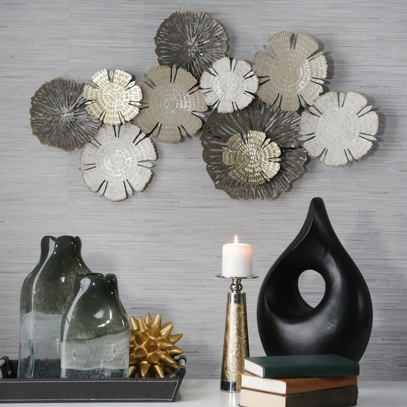 Metal 36" Lily Pads Wall Accent, Multi