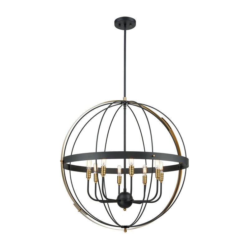 Caldwell - Chandelier - Matte Black, Satin Brass, Satin Brass