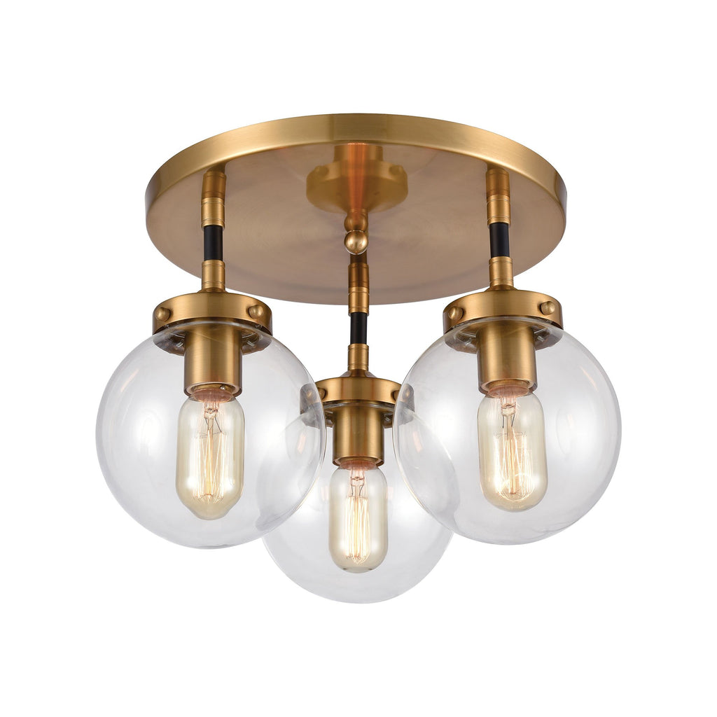 Boudreaux - Semi Flush Mount - Matte Black, Antique Gold, Antique Gold