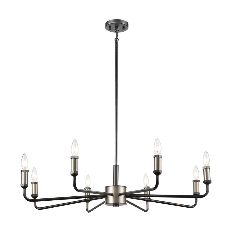 Cortlandt - Chandelier - Gray Iron, Brushed Platinum, Brushed Platinum